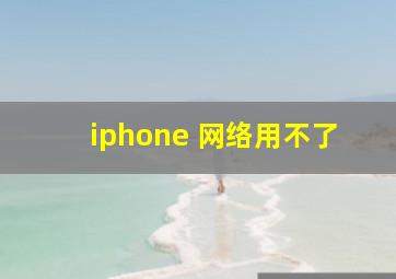 iphone 网络用不了